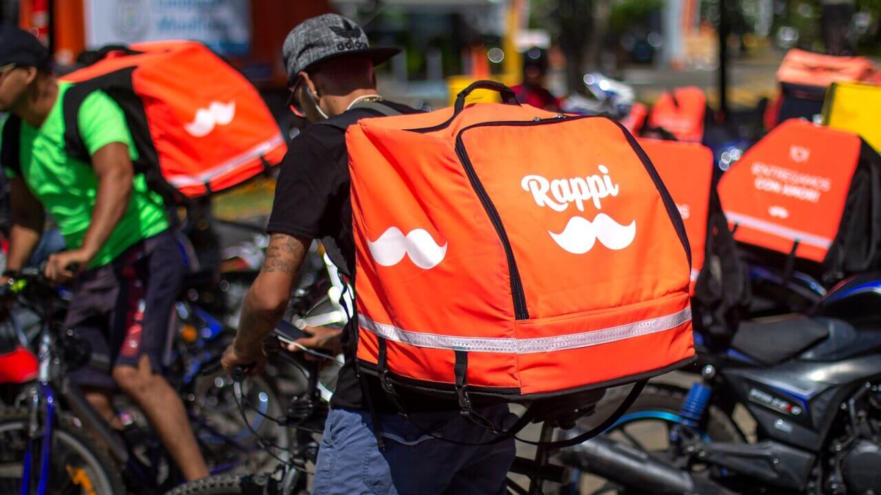 Lima,,Peru,-,March,3,2019:,Group,Of,Rappi,Drivers