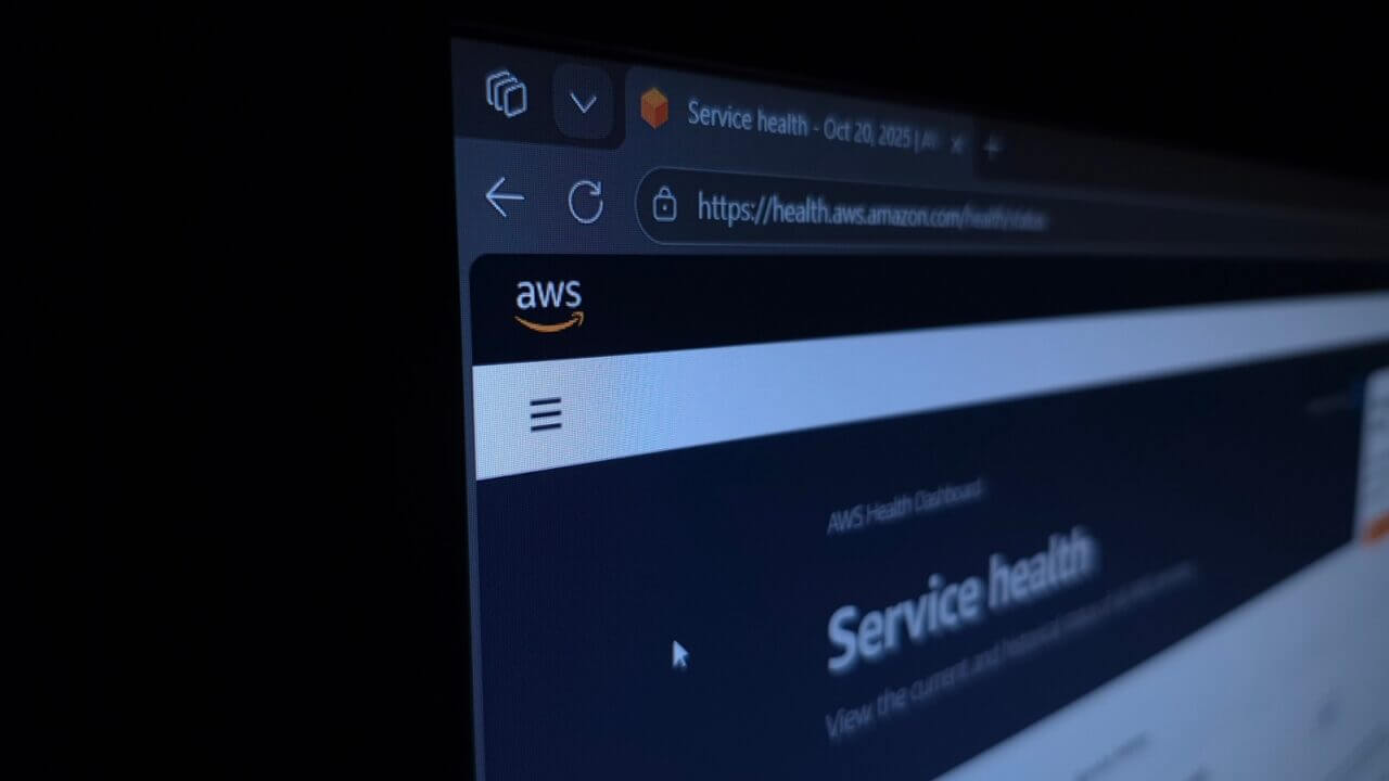 Vista de la página de fallos de AWS