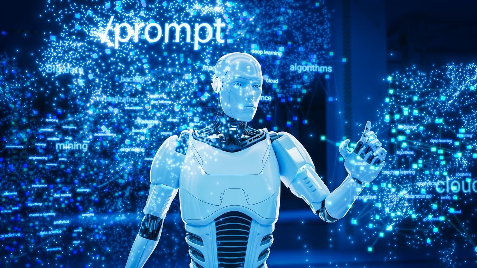 Futuristic,Ai,Robot,Engages,In,Advanced,Data,Analysis,,Highlighting,Genai,