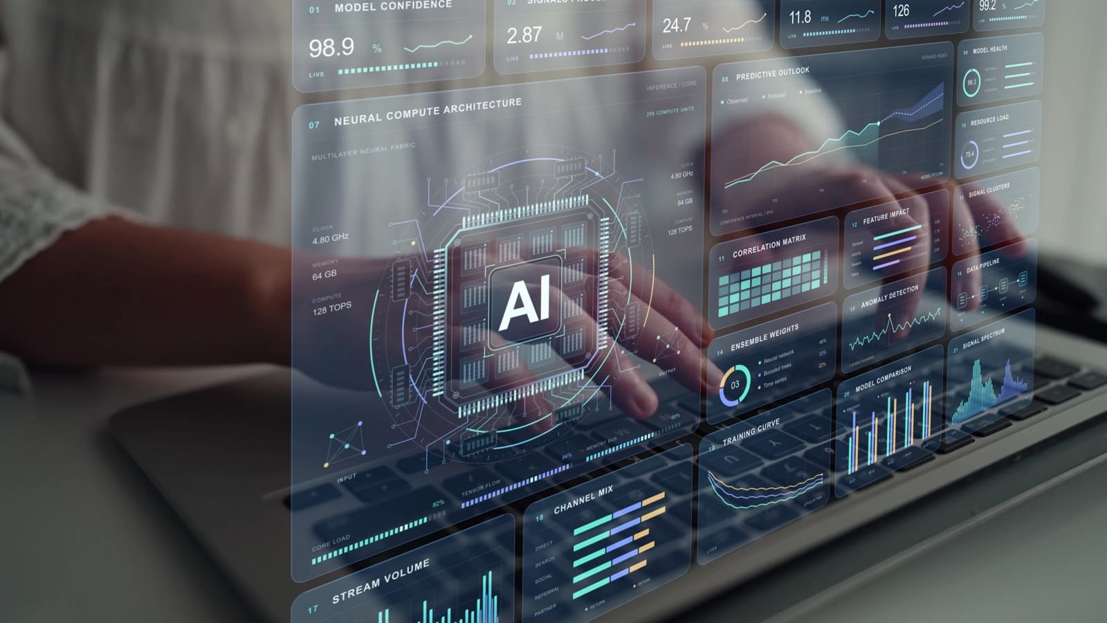 Desarrollador analizando métricas en pantalla digital según el estudio Atlassian 2026 productividad AI.